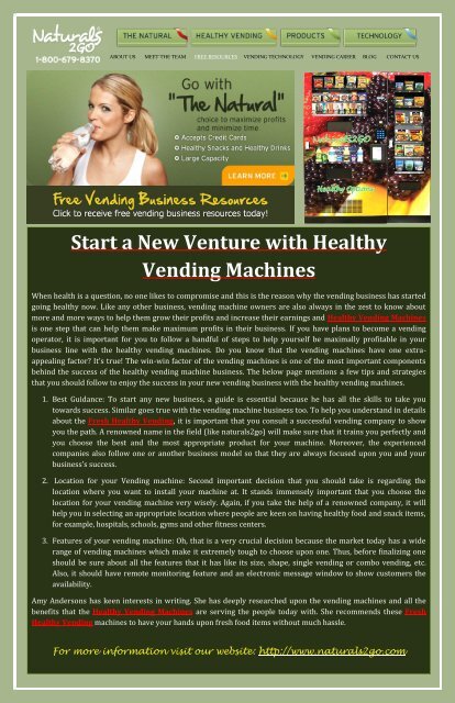 Start a Vending Business and Make Your Income