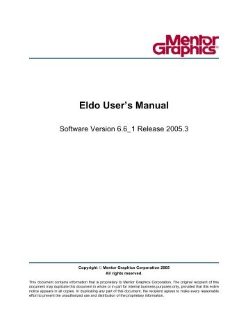 Eldo Users Manual