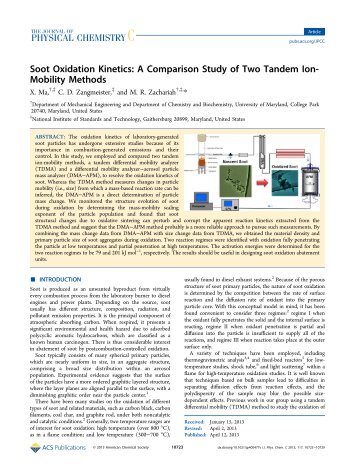 Soot Oxidation Kinetics: A Comparison Study of Two Tandem Ion ...