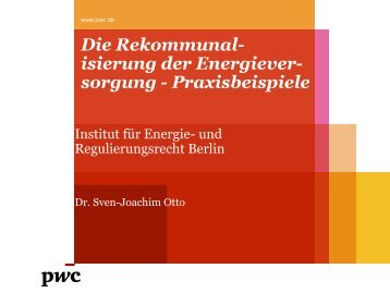Dr. Sven-Joachim Otto, PwC - Institut für Energie