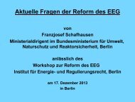 Aktuelle Fragen der Reform des EEG - Institut für Energie