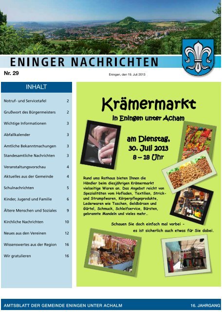 19. Juli 2013 - Gemeinde Eningen unter Achalm