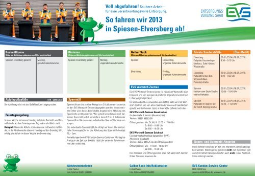 Spiesen-Elversberg pdf - EVS Entsorgungsverband Saar