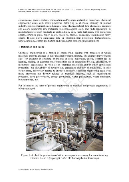 Chemical and Process Engineering - eolss
