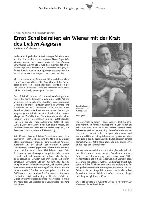 Ernst Scheibelreiter - Erika Mitterer Gesellschaft