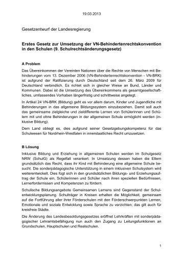 der Gesetzentwurf - Stadt Gelsenkirchen, Referat Erziehung und ...