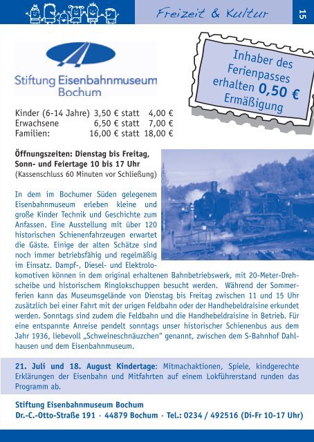 Ferienpass 2013 - Stadt Gelsenkirchen, Referat Erziehung und ...