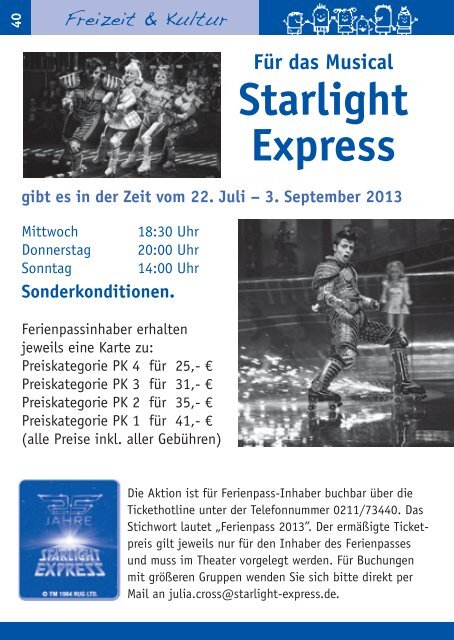 Ferienpass 2013 - Stadt Gelsenkirchen, Referat Erziehung und ...