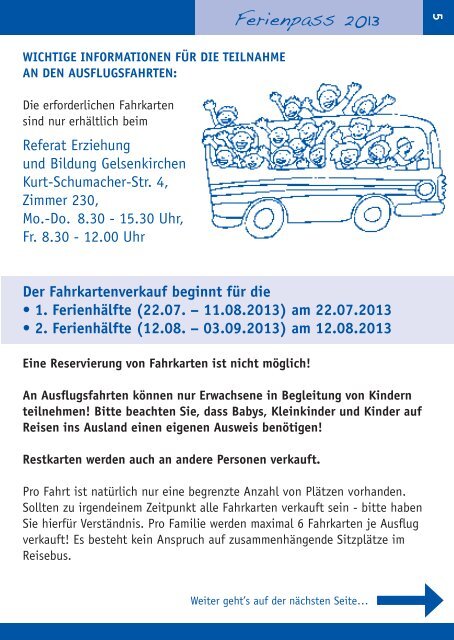 Ferienpass 2013 - Stadt Gelsenkirchen, Referat Erziehung und ...