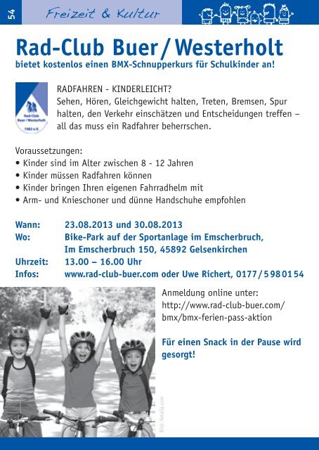 Ferienpass 2013 - Stadt Gelsenkirchen, Referat Erziehung und ...