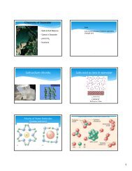 Salt:sodium chloride Salts exist as ions in seawater