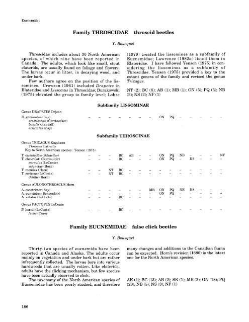 Checklist of - Entomological Society of Canada