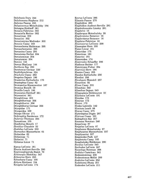 Checklist of - Entomological Society of Canada