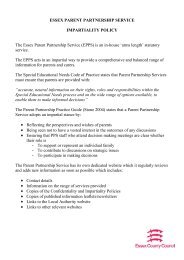 ESSEX PARENT PARTNERSHIP SERVICE IMPARTIALITY POLICY ...