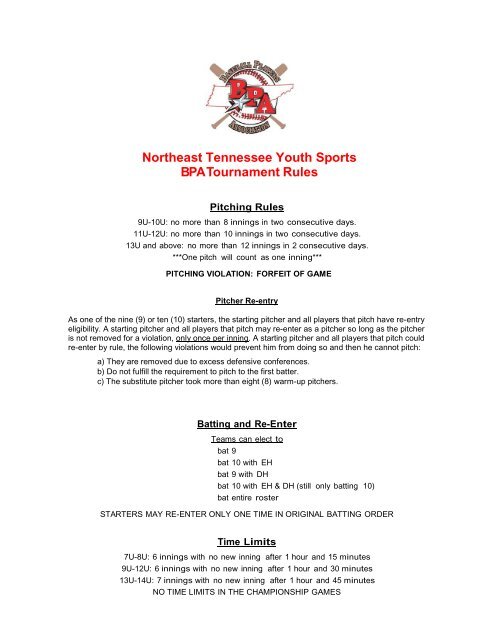 BPA Tournament Rules - Eteamz