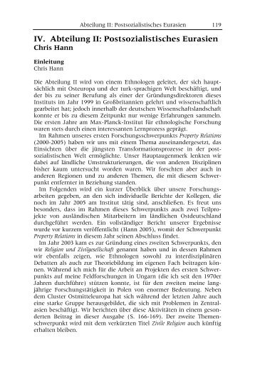 Postsozialistisches Eurasien - Max-Planck-Institut für ethnologische ...