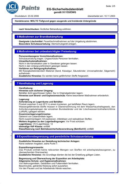 EG-Sicherheitsdatenblatt