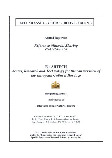 N1 Reference Material Sharing (2nd year) - Eu-ARTECH
