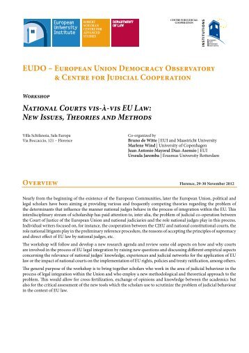 Workshop National Courts vis-a-vis EU Law - European University ...