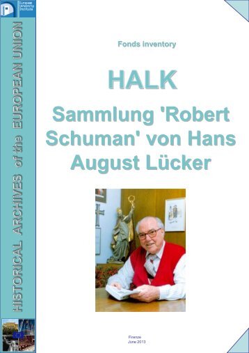Sammlung 'Robert Schuman' von Hans August Lücker - European ...