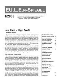 Low Carb - High Profit - Europäisches Institut für Lebensmittel