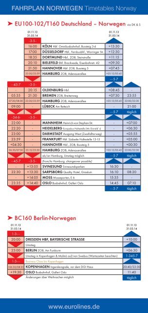 Fahrplan Dänemark - Eurolines