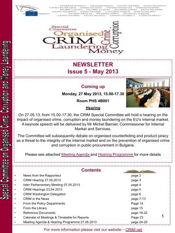 NEWSLETTER Issue 5 - May 2013 - European Parliament - Europa