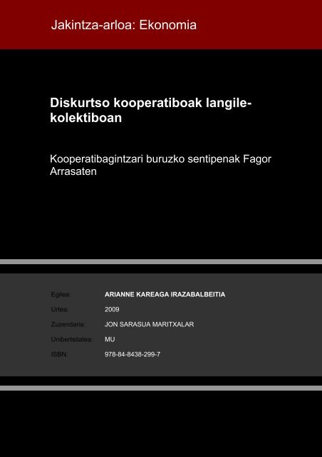 Diskurtso kooperatiboak langile-kolektiboan ... - Euskara