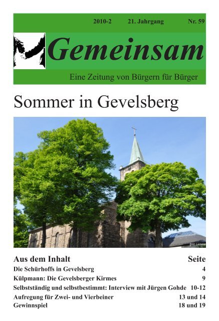 Gemeinsam Ausgabe II - der evangelischen Kirchengemeinde ...