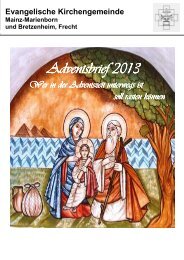 zum Adventsgemeindebrief 2013 - Evangelische Kirchengemeinde ...