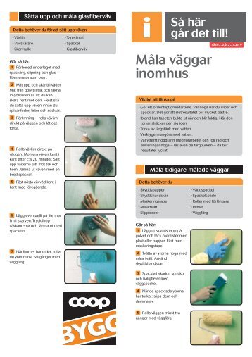 Måla väggar inomhus - Coop