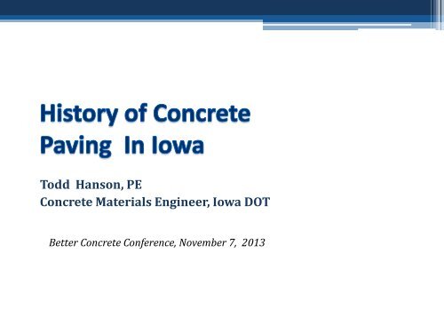 History of Concrete Paving In Iowa - Iowa State University Extension ...