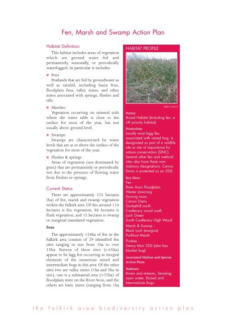 Fen, Marsh & Swamp Action Plan - Falkirk Council