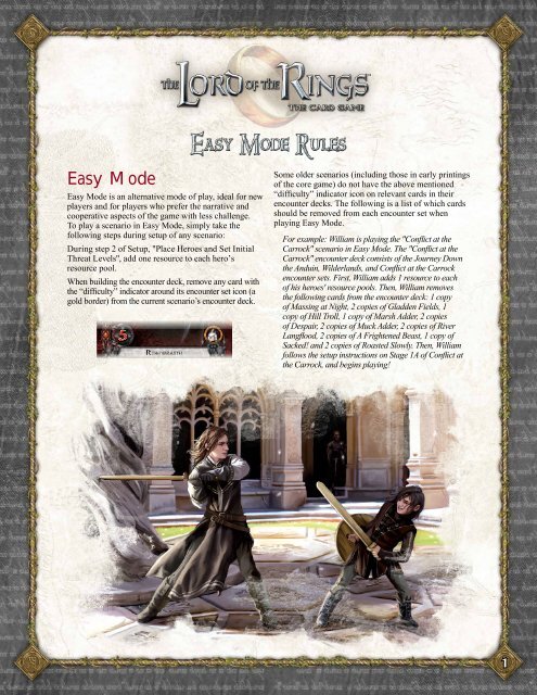 complete rules for Easy Mode - Fantasy Flight Games