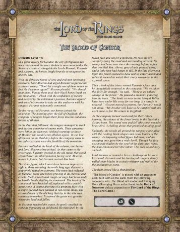 The Blood of Gondor rulesheet - Fantasy Flight Games