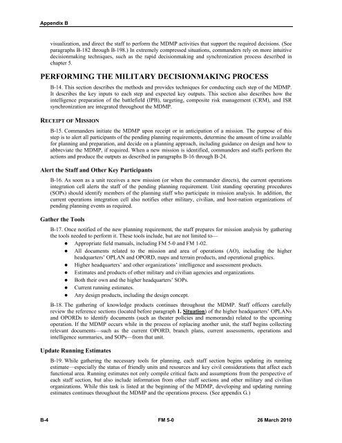 FM 5-0, The Operations Process - Federation of American Scientists