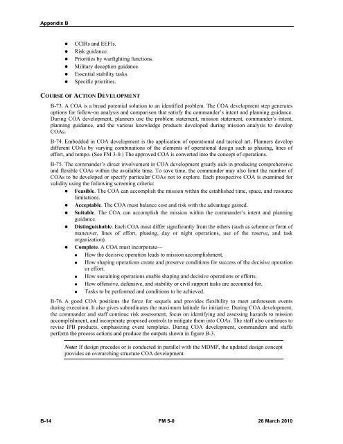 FM 5-0, The Operations Process - Federation of American Scientists