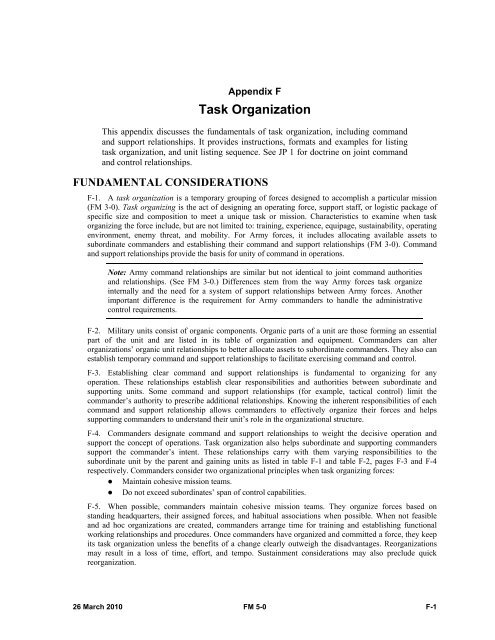 FM 5-0, The Operations Process - Federation of American Scientists