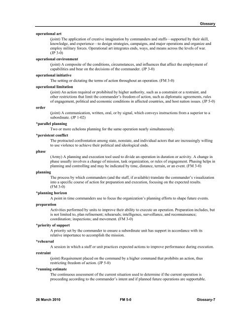 FM 5-0, The Operations Process - Federation of American Scientists