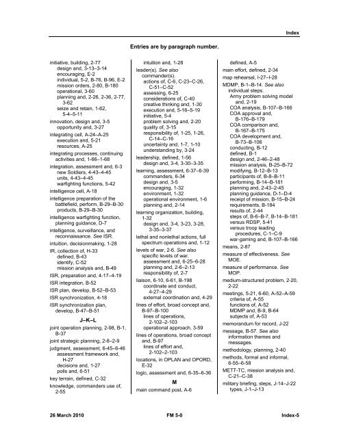 FM 5-0, The Operations Process - Federation of American Scientists