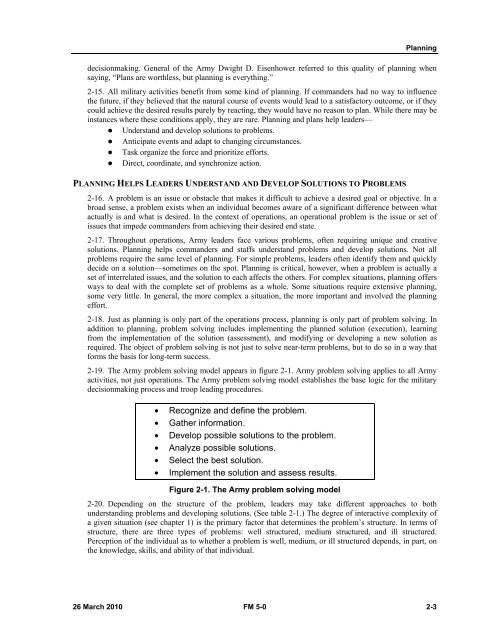 FM 5-0, The Operations Process - Federation of American Scientists