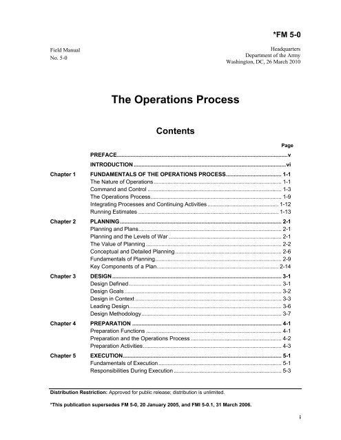 FM 5-0, The Operations Process - Federation of American Scientists