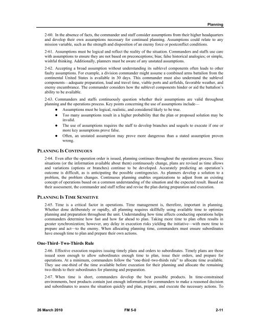 FM 5-0, The Operations Process - Federation of American Scientists