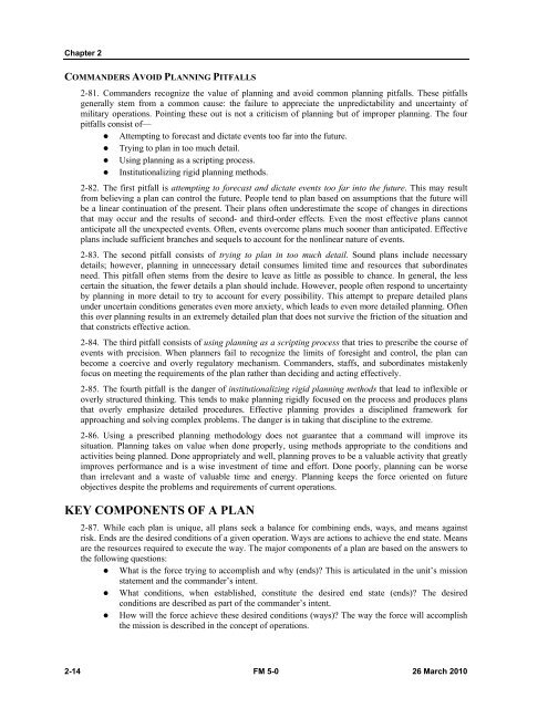 FM 5-0, The Operations Process - Federation of American Scientists