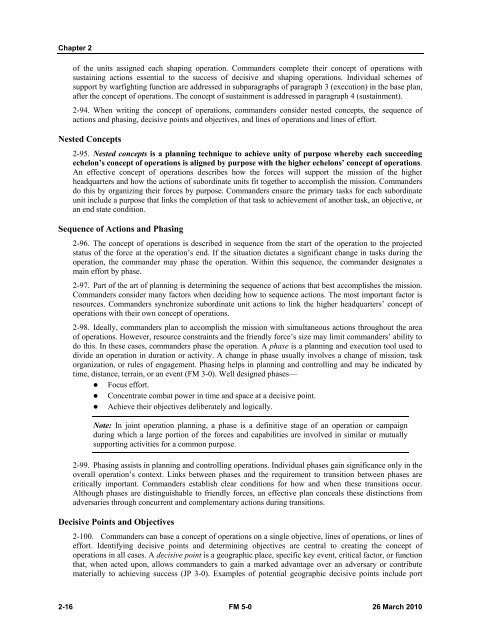 FM 5-0, The Operations Process - Federation of American Scientists