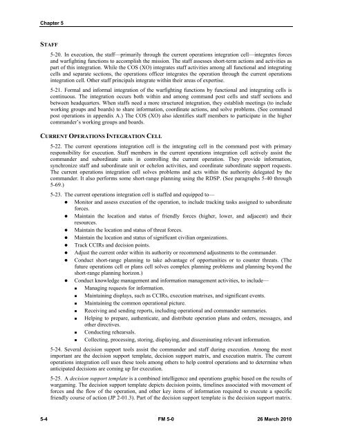 FM 5-0, The Operations Process - Federation of American Scientists