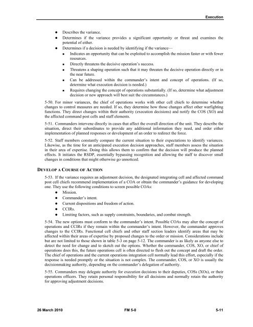 FM 5-0, The Operations Process - Federation of American Scientists