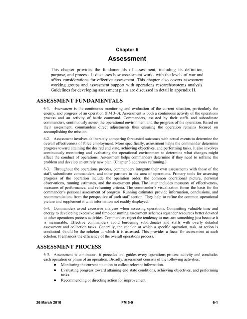 FM 5-0, The Operations Process - Federation of American Scientists