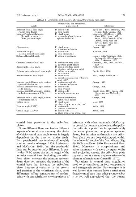 The primate cranial base: ontogeny, function and - Harvard University