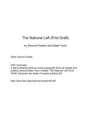 The National Left (First Draft) by Shmuel Hasfari and Eldad Yaniv